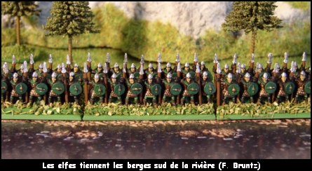 Les elfes tiennent les berges sud de la rivière (F. Bruntz)